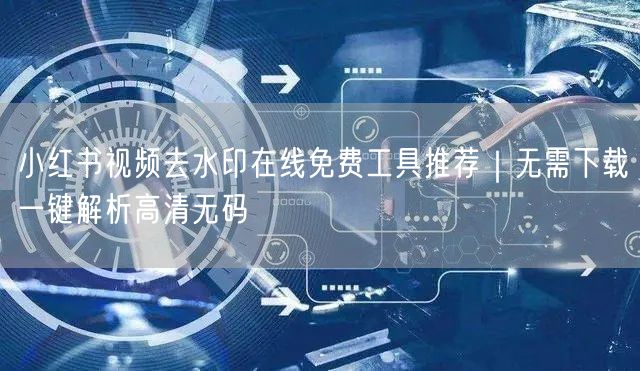 小红书视频去水印在线免费工具推荐｜无需下载一键解析高清无码
