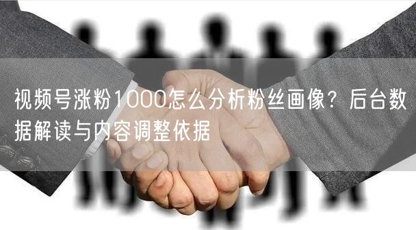 视频号涨粉1000怎么分析粉丝画像？后台数据解读与内容调整依据