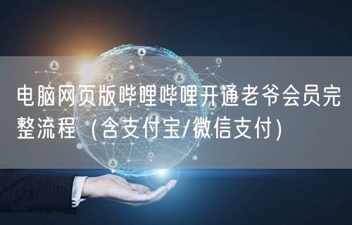 电脑网页版哔哩哔哩开通老爷会员完整流程（含支付宝/微信支付）