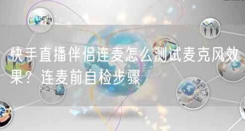 快手直播伴侣连麦怎么测试麦克风效果？连麦前自检步骤