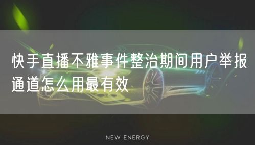 快手直播不雅事件整治期间用户举报通道怎么用最有效