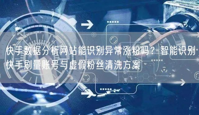 快手数据分析网站能识别异常涨粉吗？智能识别快手刷量账号与虚假粉丝清洗方案
